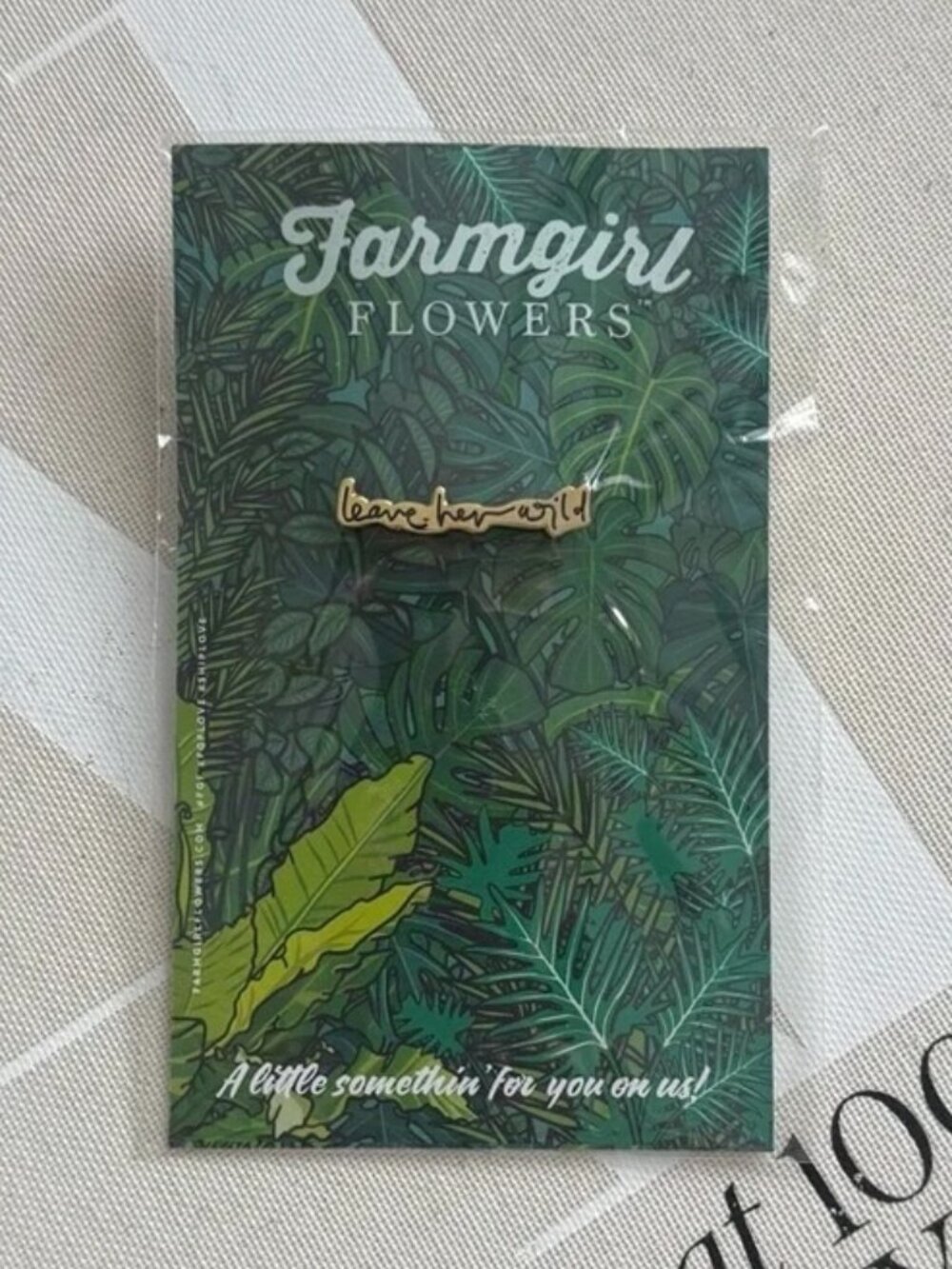 FARMGIRL FLOWERS “Leave Her Wild” Gold Enamel Pin